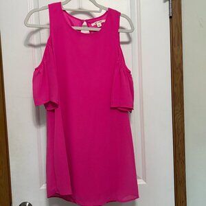 Miami Women's Peek-A-Boo Shoulder Pink Dress Small